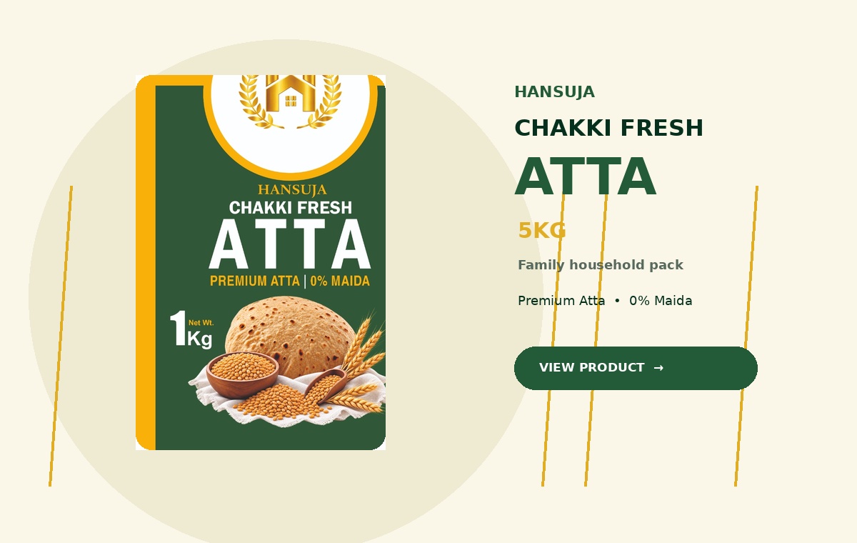 Hansuja Premium Sharbati Wheat Atta 5 KG